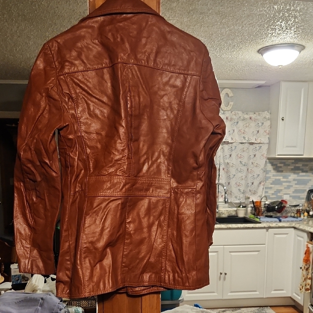 Brown Leather Jacket - Picture 2 of 2